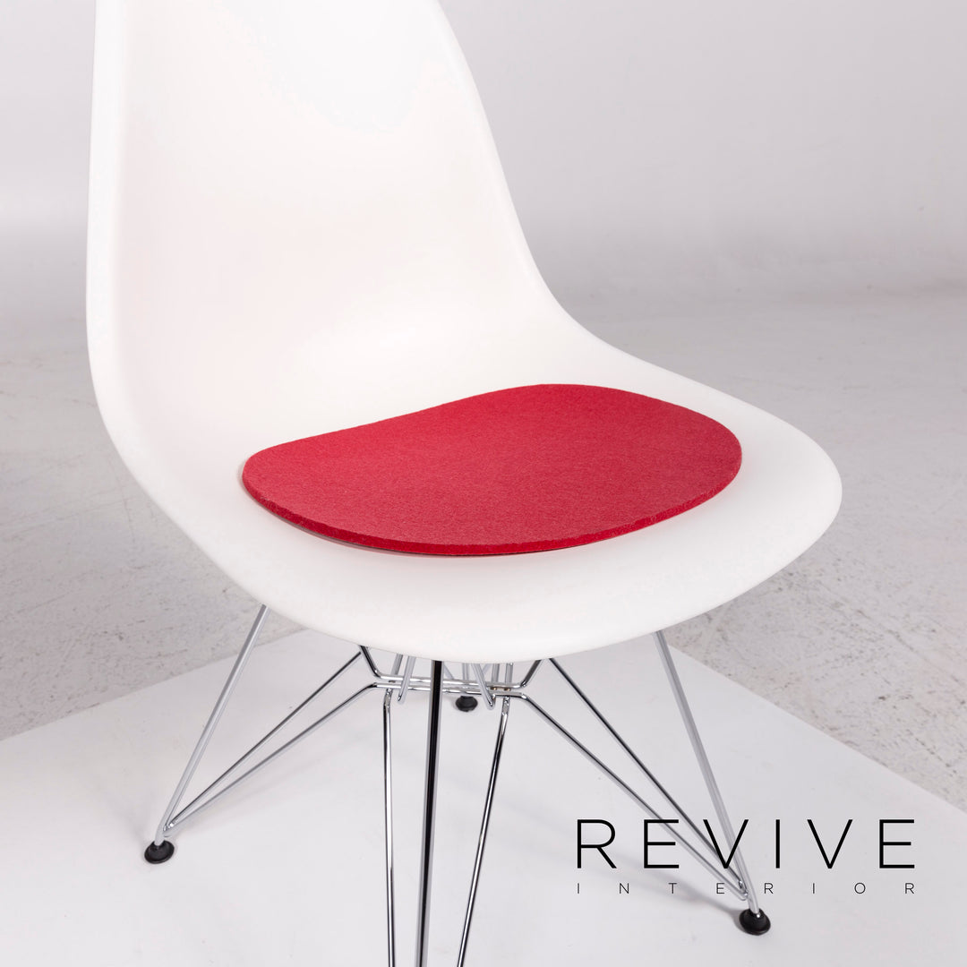 Vitra Eames Plastic Side Chair DSR Weiß Kunststoff Stuhl Weiß inkl. Polster Ray Eames Sessel #12006