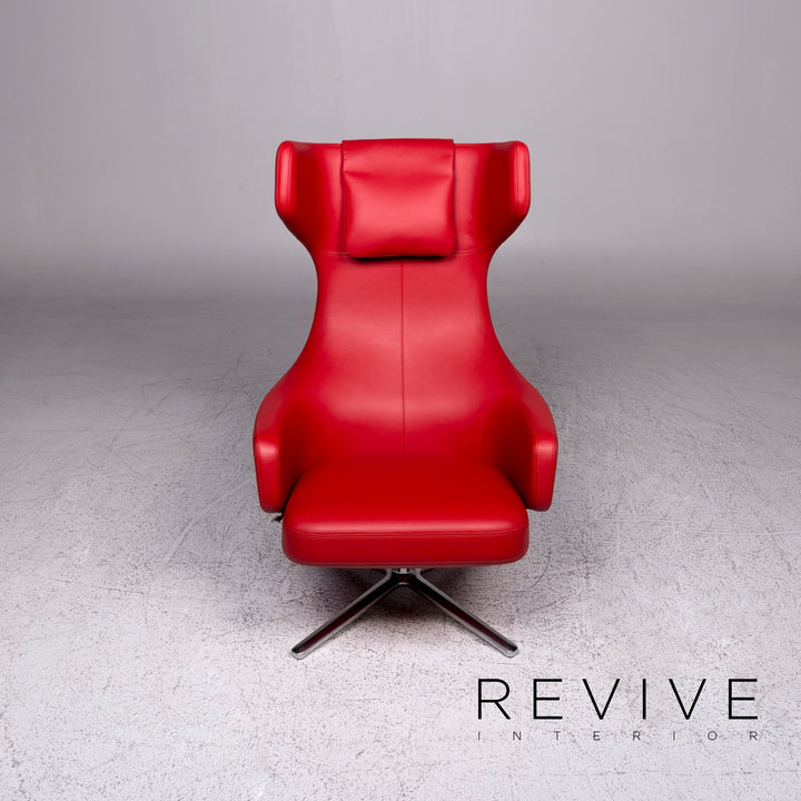 Vitra Grand Repos Designer Leder Sessel Rot Relax #9477