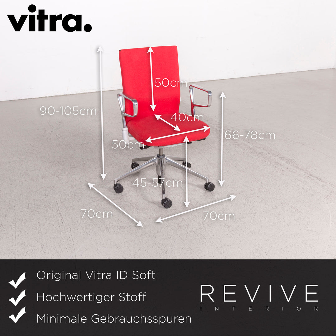 Vitra ID Soft Designer Fabric Armchair Rouge par Antonio Citterio Anneau accoudoirs Fonction #8371