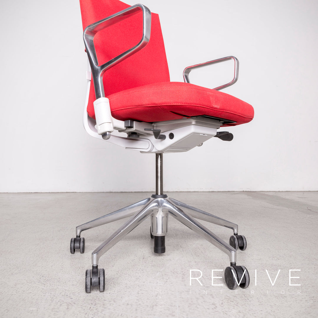 Vitra ID Soft Designer Fabric Armchair Rouge par Antonio Citterio Anneau accoudoirs Fonction #8371