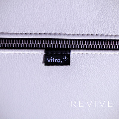Vitra Suita Designer Leder Sofa Garnitur Weiß Zweisitzer Couch Echtleder Bank #5658