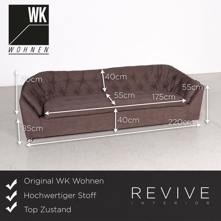 WK Wohnen Designer Stoff Sofa Braun Dreisitzer Couch #8044