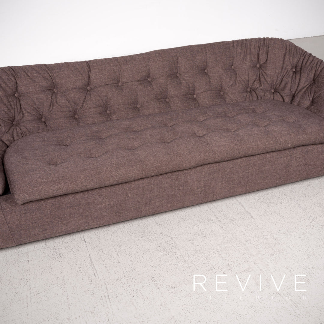 WK Wohnen Designer Stoff Sofa Braun Dreisitzer Couch #8044
