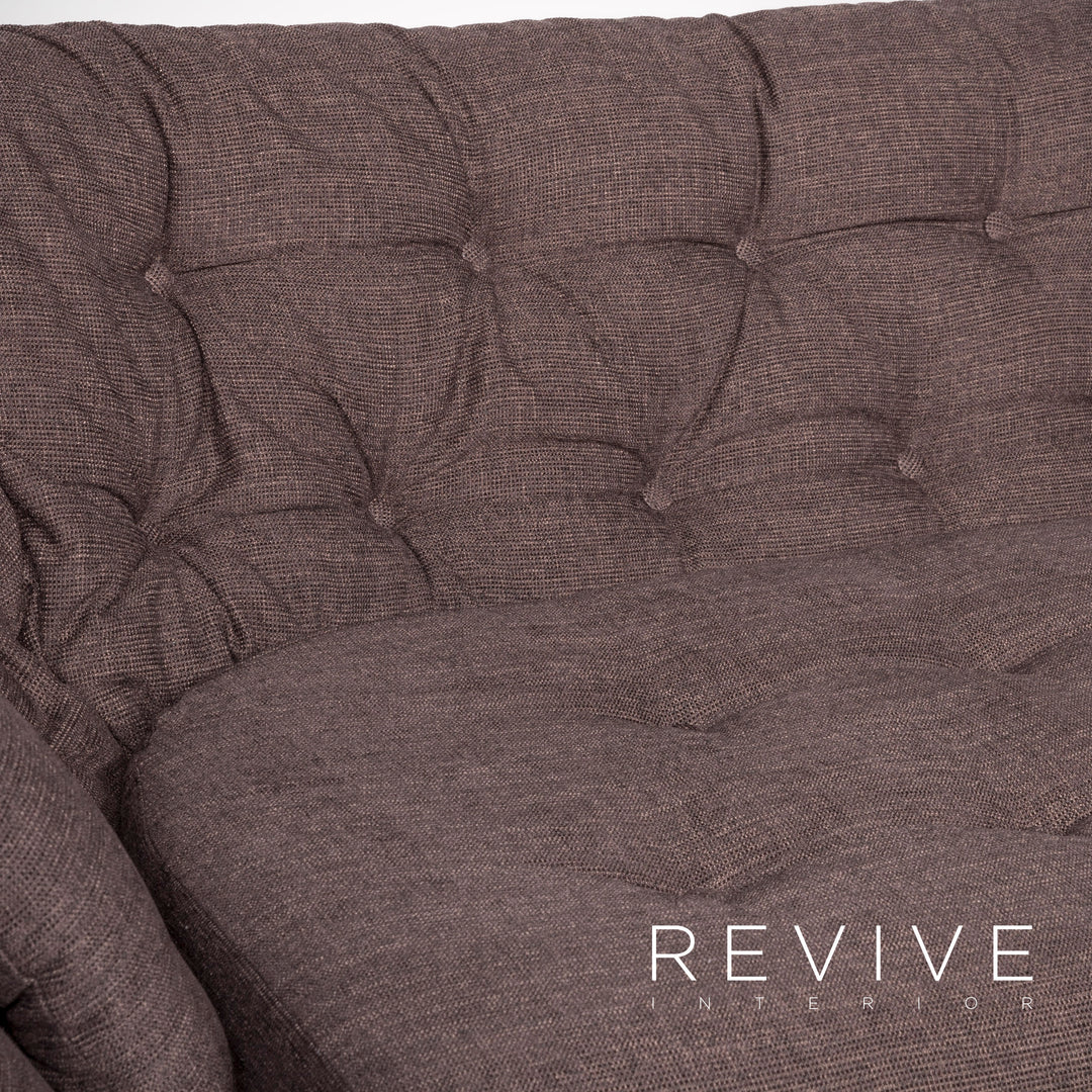 WK Wohnen designer fabric sofa brown three-seater couch #8044
