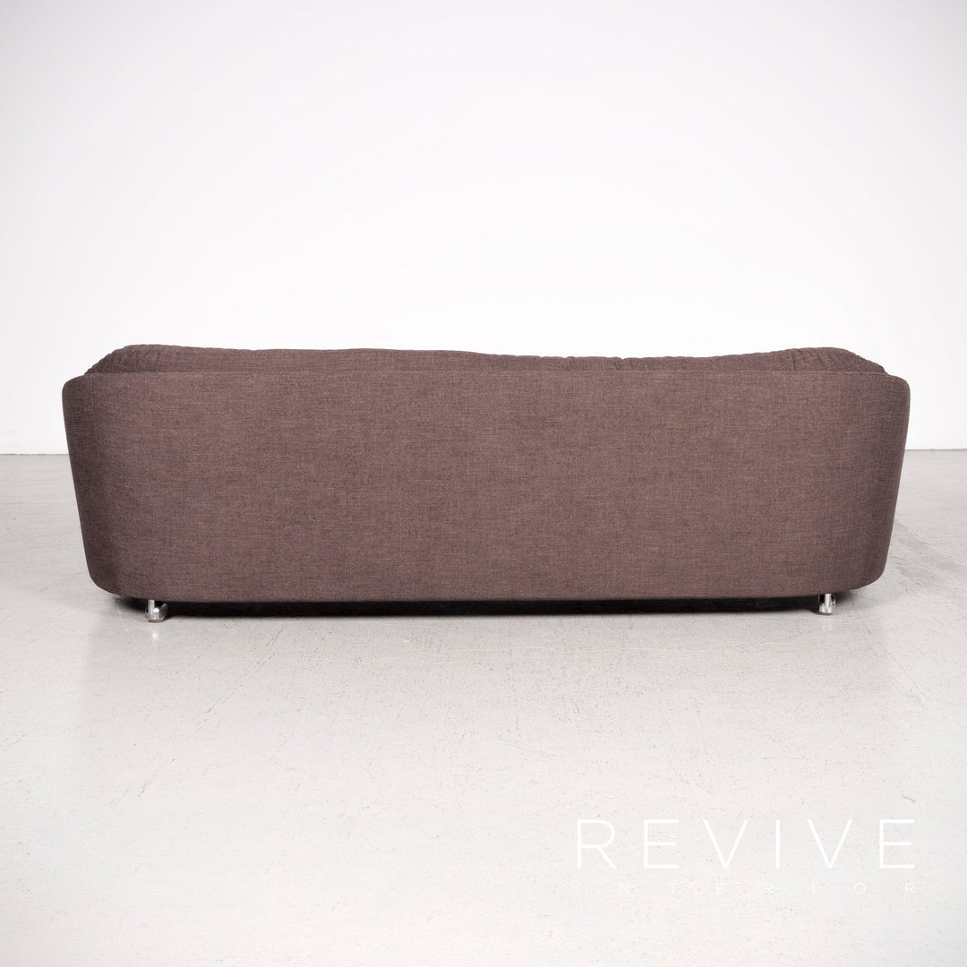 WK Wohnen designer fabric sofa brown three-seater couch #8044