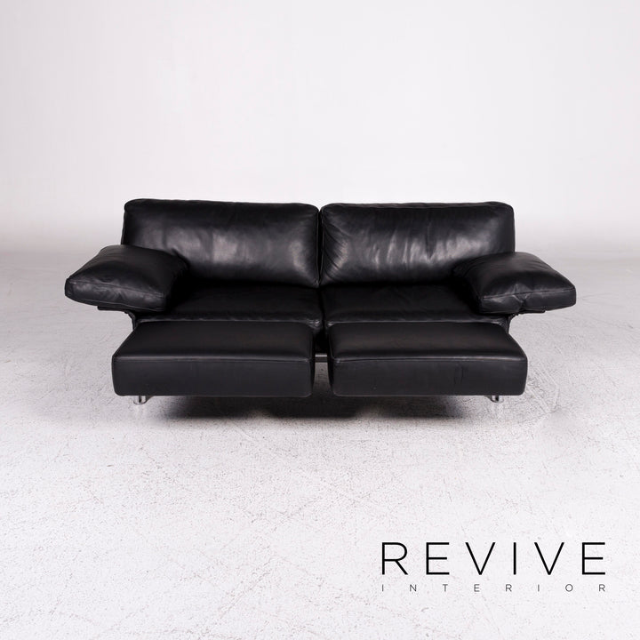 WK Wohnen Gaetano 687 Canapé design en cuir noir 2 places avec fonction détente #9547