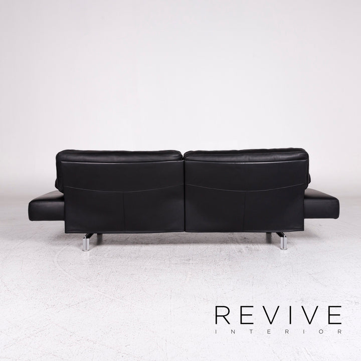 WK Wohnen Gaetano 687 Canapé design en cuir noir 2 places avec fonction détente #9547