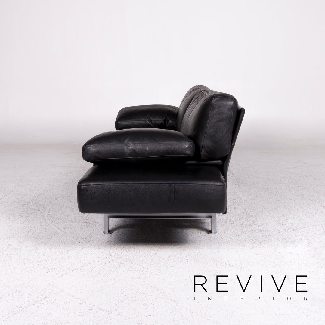 WK Wohnen Gaetano 687 Canapé design en cuir noir 2 places avec fonction détente #9547
