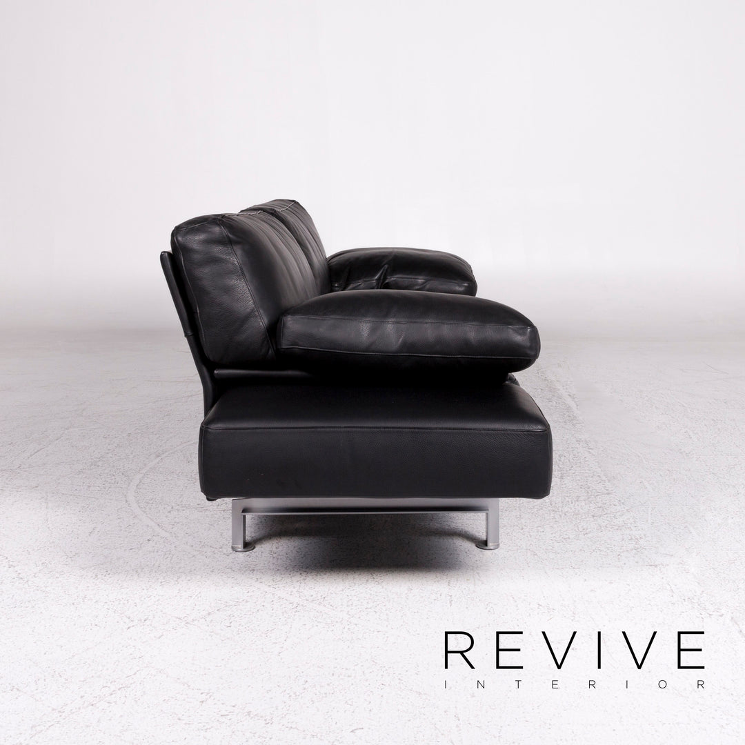 WK Wohnen Gaetano 687 Canapé design en cuir noir 2 places avec fonction détente #9547