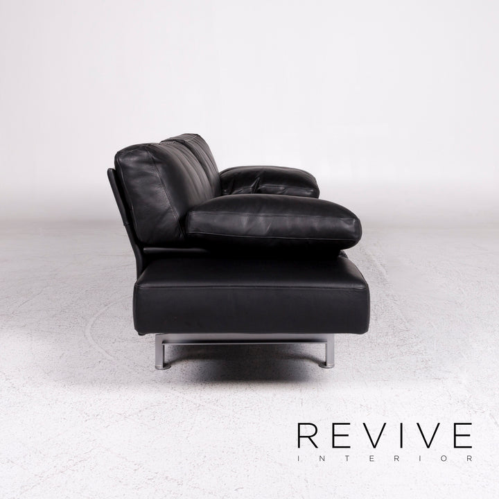 WK Wohnen Gaetano 687 Canapé design en cuir noir 2 places avec fonction détente #9547