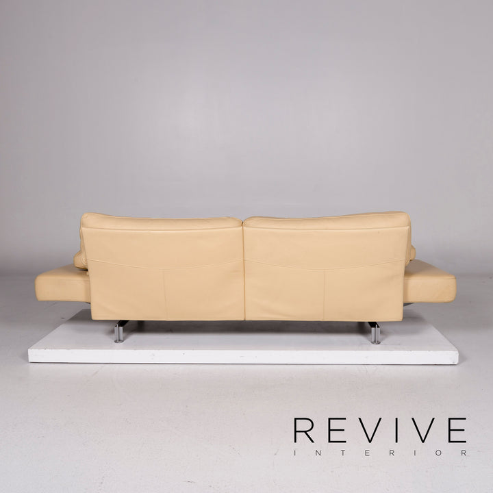 WK Wohnen Gaetano 687 Leder Sofa Beige Zweisitzer Funktion Relaxfunktion Couch #11180