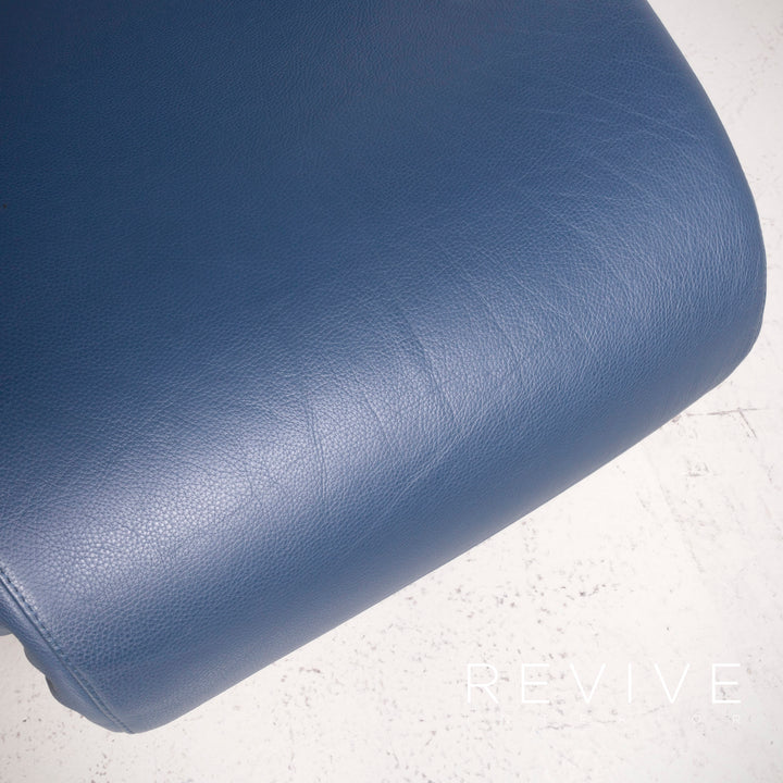 WK Wohnen Solo 699 designer leather lounger blue genuine leather armchair function #7436