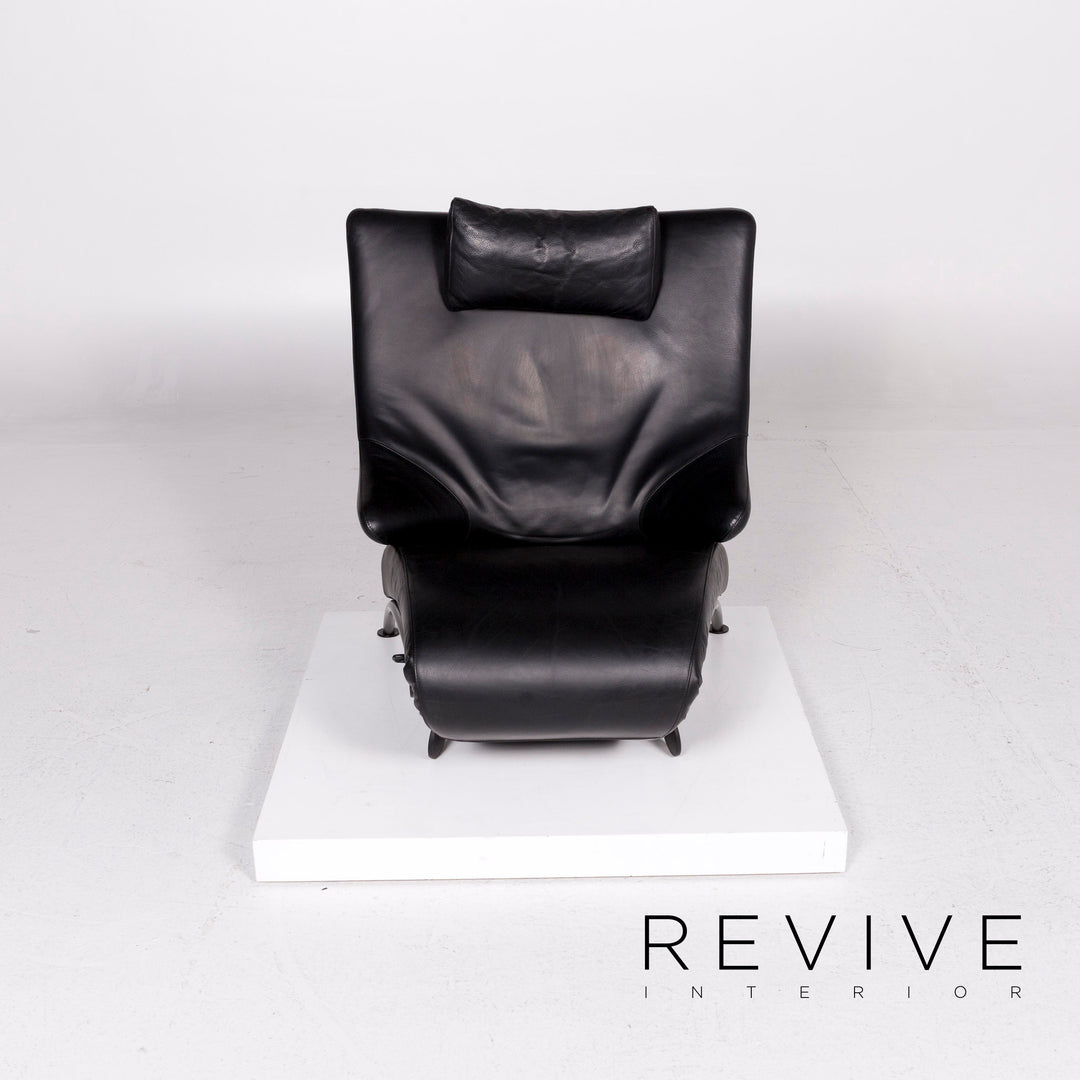 WK Wohnen Solo 699 Leather Armchair Black Relaxation Function Relaxation Armchair #11339