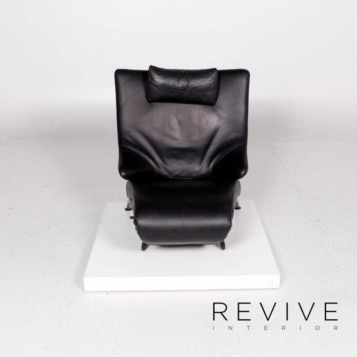 WK Wohnen Solo 699 Leather Armchair Black Relaxation Function Relaxation Armchair #11339