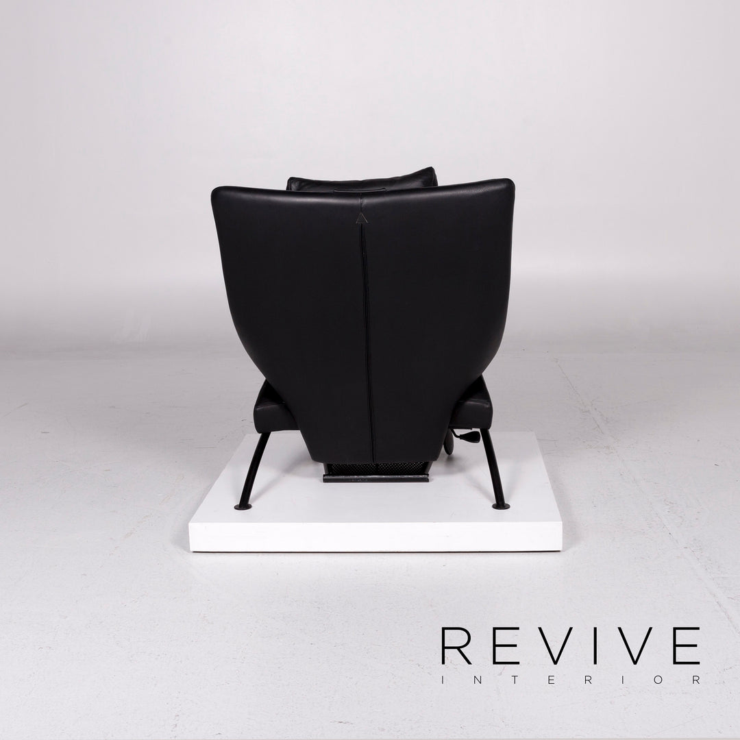 WK Wohnen Solo 699 Leather Armchair Black Relaxation Function Relaxation Armchair #11339