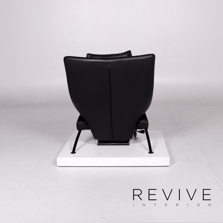 WK Wohnen Solo 699 Leather Armchair Black Relaxation Function Relaxation Armchair #11339