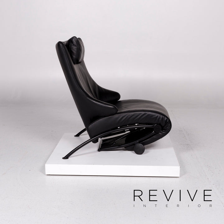 WK Wohnen Solo 699 Leather Armchair Black Relaxation Function Relaxation Armchair #11339