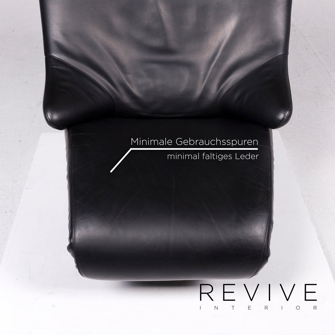 WK Wohnen Solo 699 Leather Armchair Black Relaxation Function Relaxation Armchair #11339