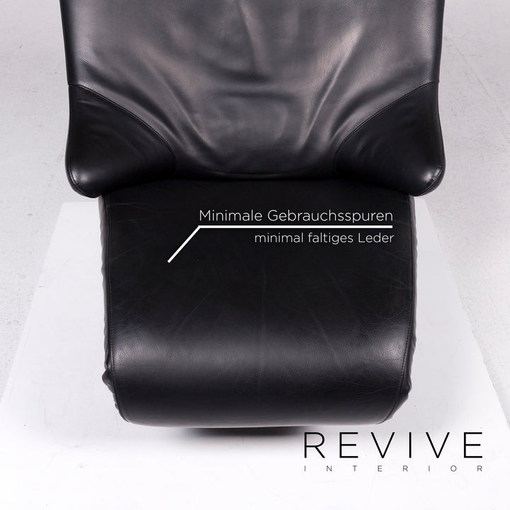 WK Wohnen Solo 699 Leather Armchair Black Relaxation Function Relaxation Armchair #11339