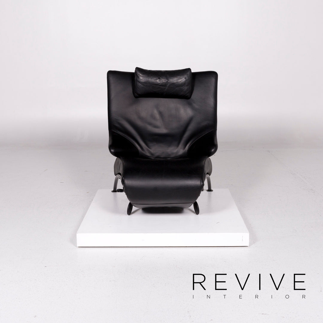 WK Wohnen Solo 699 Leather Armchair Black Relaxation Function Relaxation Armchair #11339