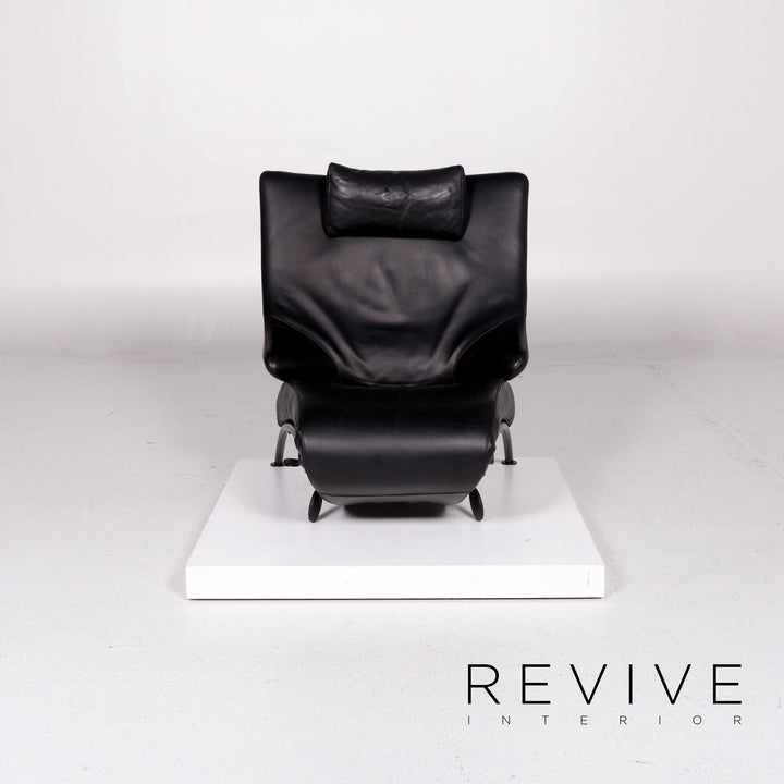 WK Wohnen Solo 699 Leather Armchair Black Relaxation Function Relaxation Armchair #11339