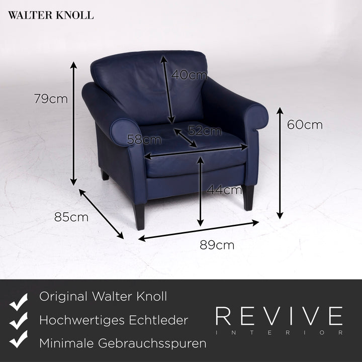 Walter Knoll leather armchair Blue armchair #9230