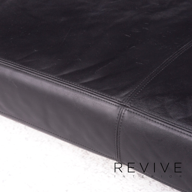 Knoll International Brigadier Leder Sofa Schwarz Cini Boeri Zweisitzer Couch 