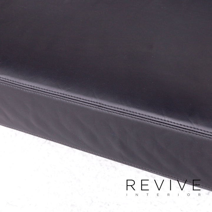 Knoll International Brigadier Leder Sofa Garnitur Schwarz Cini Boeri Zweisitzer #9097