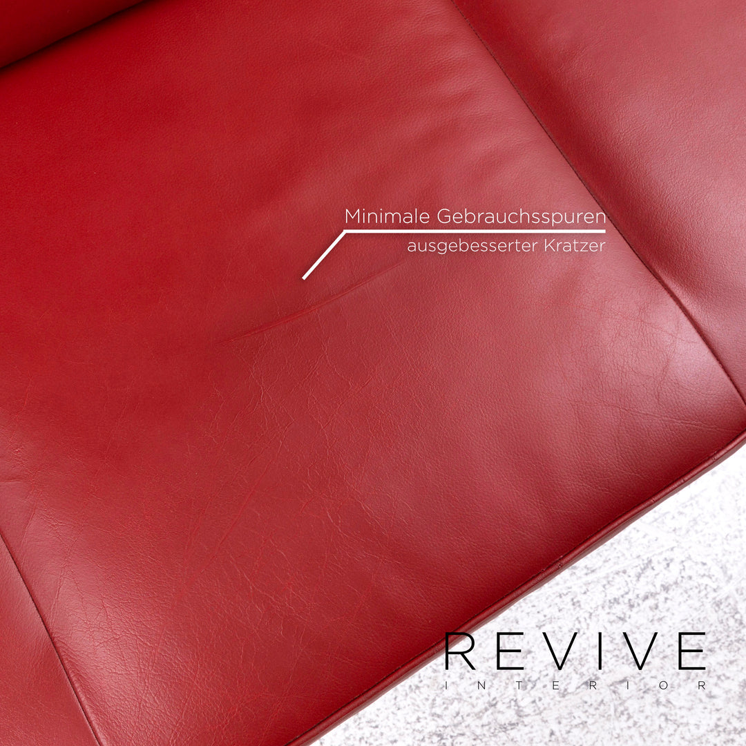 Walter Knoll Living Platform Leder Sofa Rot Dreisitzer Funktion EOOS Design #10134