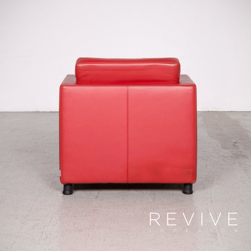 Walter Knoll Nelson Designer Leder Sessel Garnitur Rot Echtleder Stuhl 