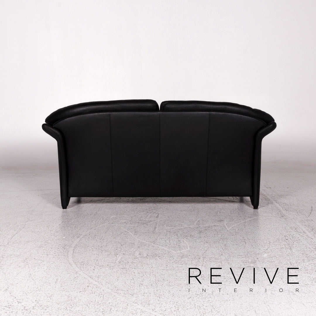 Walter Knoll Scarlett Leder Sofa Garnitur Schwarz 1x Zweisitzer 1x Sessel #9958