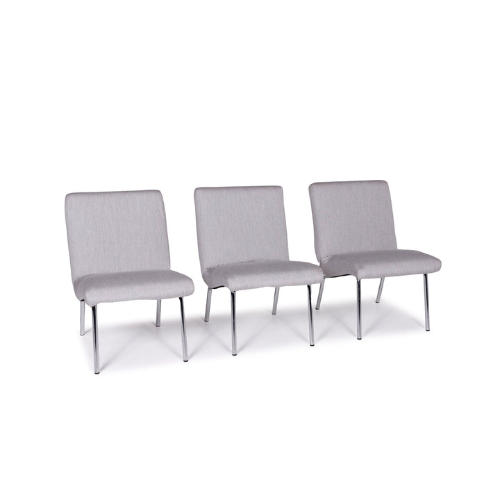 Walter Knoll Vostra ensemble de fauteuils en tissu gris 3x chaise #10693