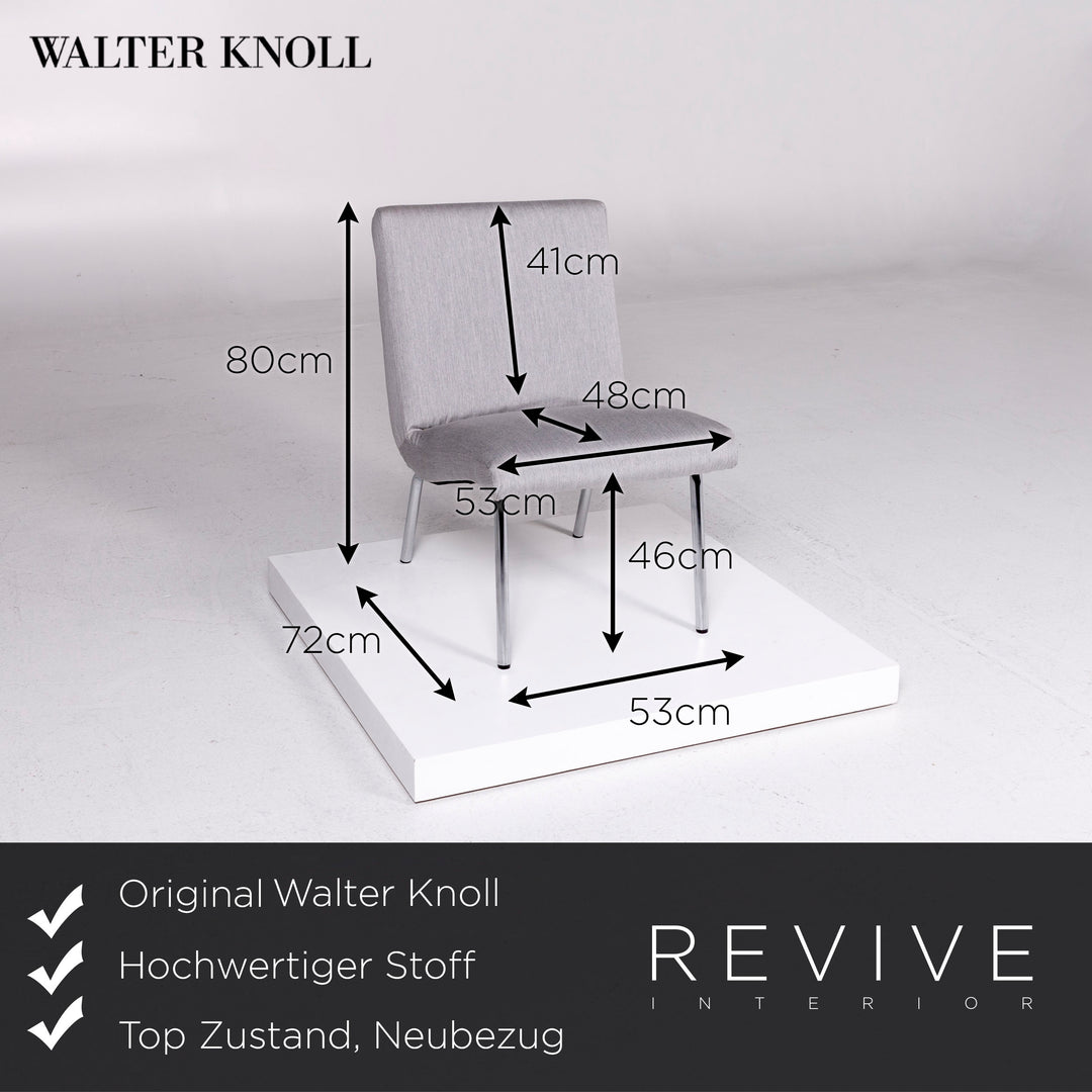 Walter Knoll Vostra ensemble de fauteuils en tissu gris 3x chaise #10693