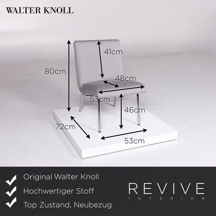 Walter Knoll Vostra ensemble de fauteuils en tissu gris 3x chaise #10693