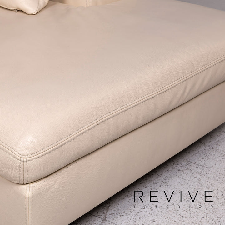 Who's Perfect Leder Ecksofa Creme Sofa Couch #9837