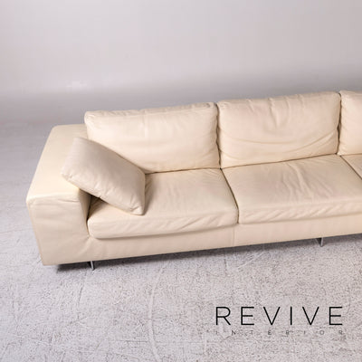 Who's Perfect Leder Ecksofa Creme Sofa Couch #9837