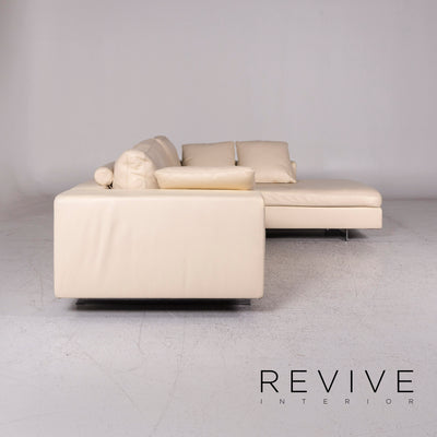 Who's Perfect Leder Ecksofa Creme Sofa Couch #9837