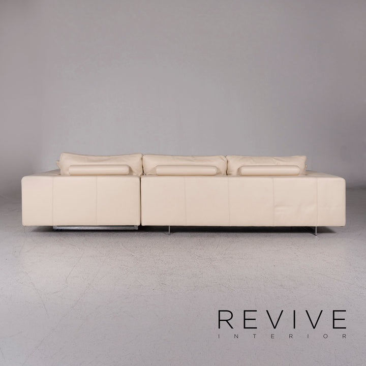 Who's Perfect Leder Ecksofa Creme Sofa Couch #9837