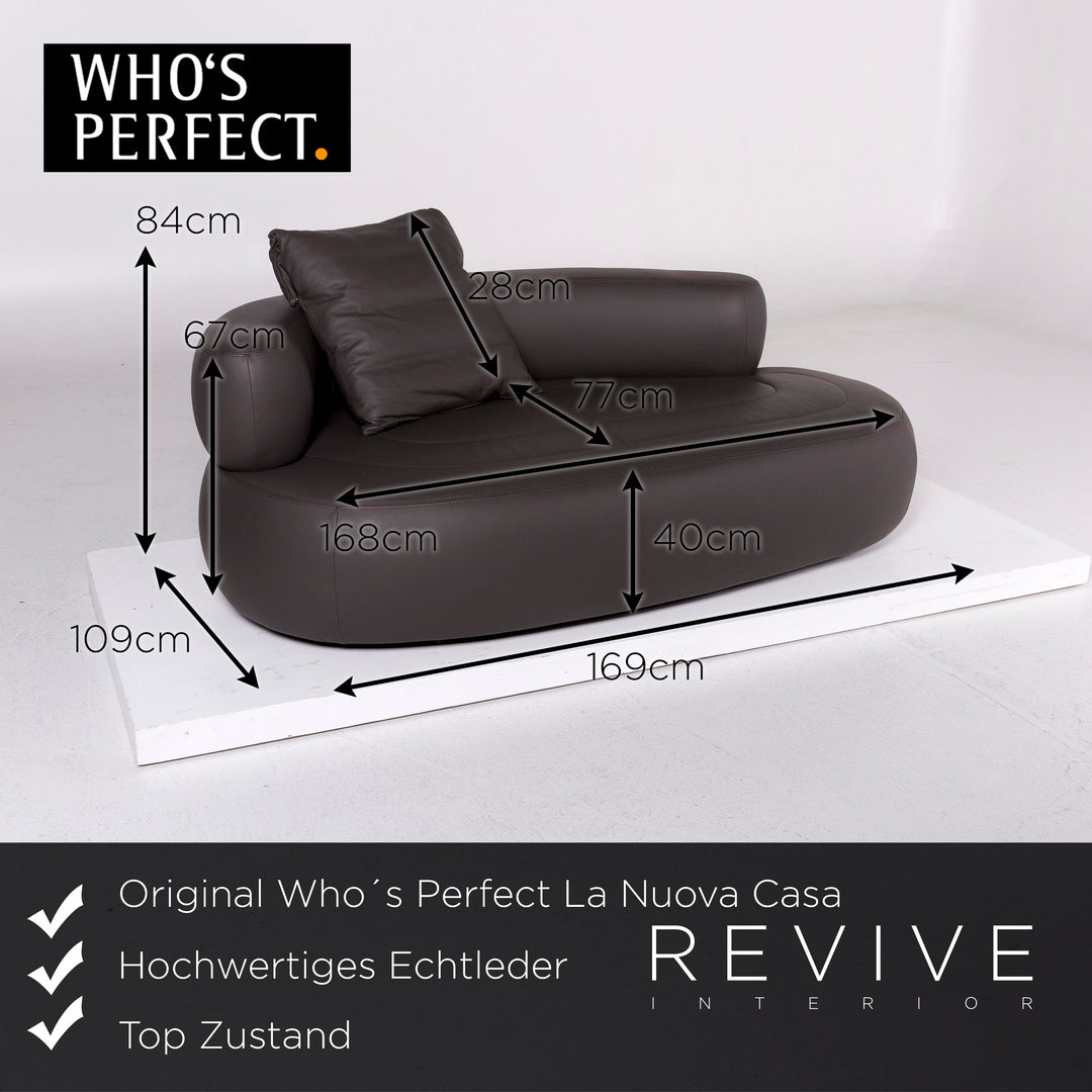 LNC Nappalin Leder Sofa Grau Dreisitzer Couch #11105