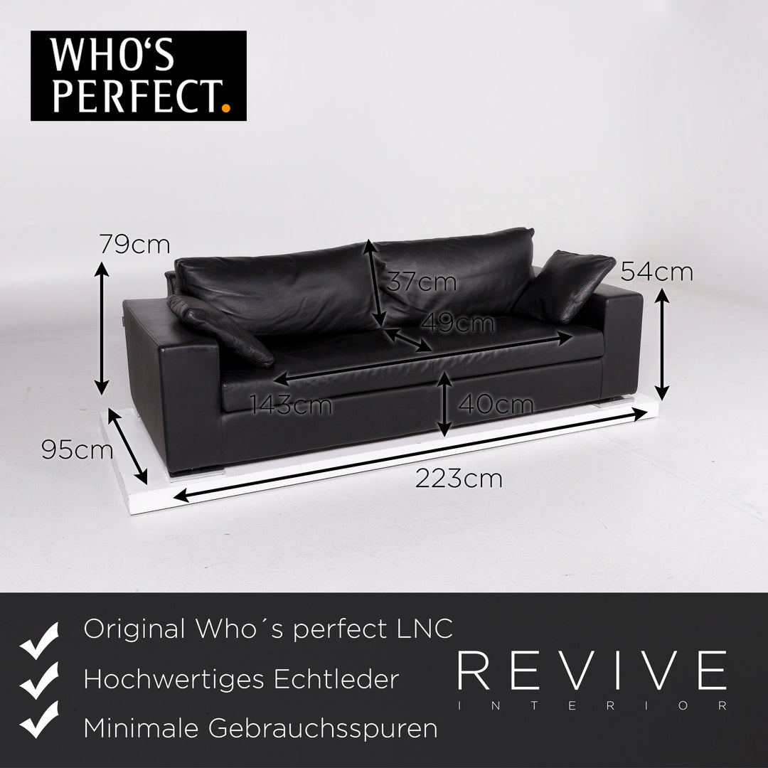 Who´s perfect LNC Sofa Schwarz Dreisitzer Couch #11209