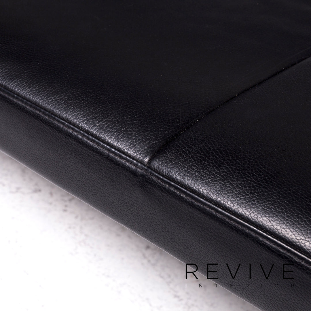 Wilkhahn Cana 890 designer leather sofa set black two-seater function couch #8939