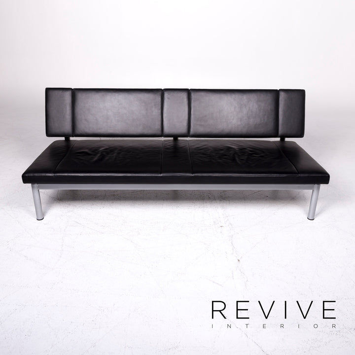 Wilkhahn Cana 890 designer leather sofa set black two-seater function couch #8939