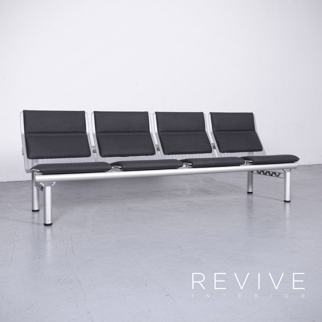 Wilkhahn Tubis designer fabric waiting bench seat set anthracite four-seater waiting area sofa bench #6773
