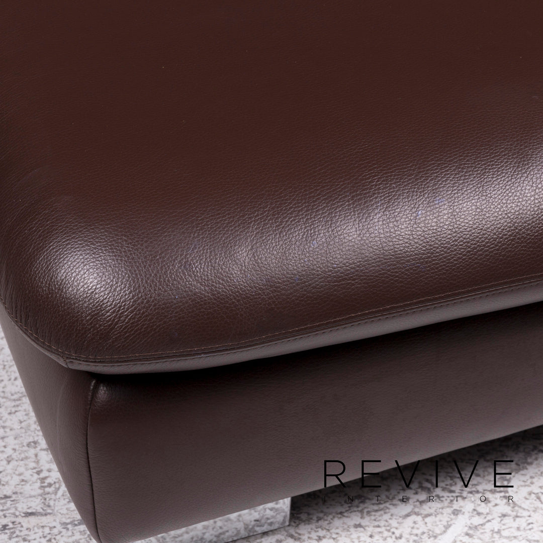 Willi Schillig Amore Leather Stool Brown #10018