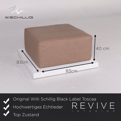 Willi Schillig Black Label Toscaa Leder Hocker Beige #11524