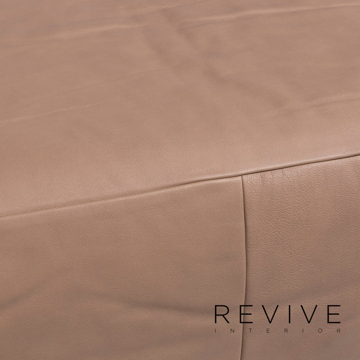 Willi Schillig Black Label Toscaa Leather Sofa Set Beige Two Seater Couch Stool #11801