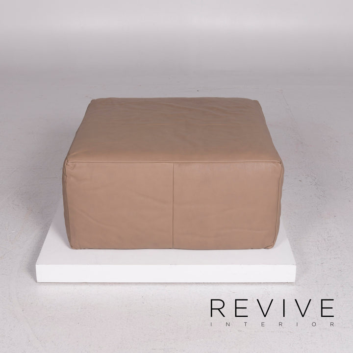 Willi Schillig Black Label Toscaa Leather Sofa Set Beige Two Seater Couch Stool #11801