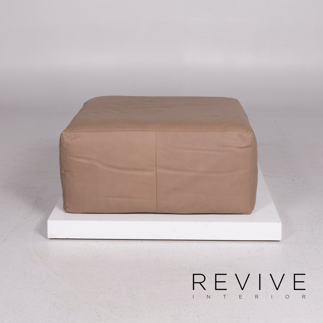 Willi Schillig Black Label Toscaa Leather Sofa Set Beige Two Seater Couch Stool #11801