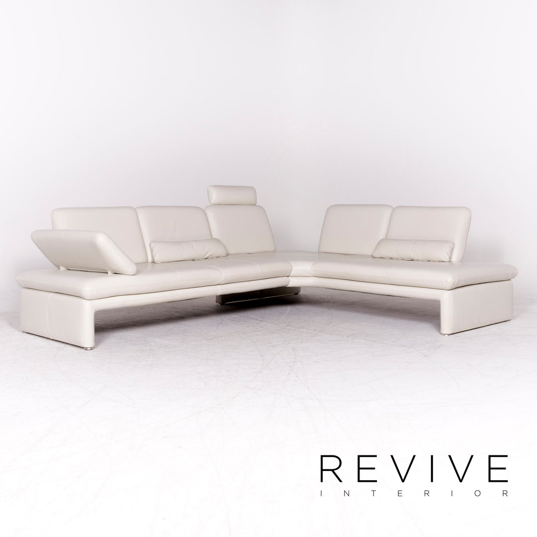 Willi Schillig Brooklyn designer leather corner sofa stool set real leather sofa couch #8831