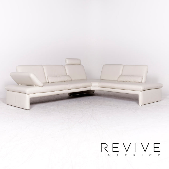 Willi Schillig Brooklyn designer leather corner sofa stool set real leather sofa couch #8831